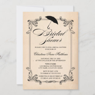 Brautparty für Vintages Papieraussehen und Ornamen Einladung