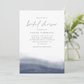Brautparty für Wasserfarben an der Küste Einladung (Stehend Vorderseite)