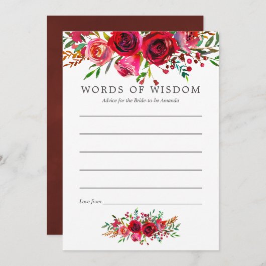 Brautparty für Wasserfarben Beratung für die Mama Einladung (Vorne/Hinten)