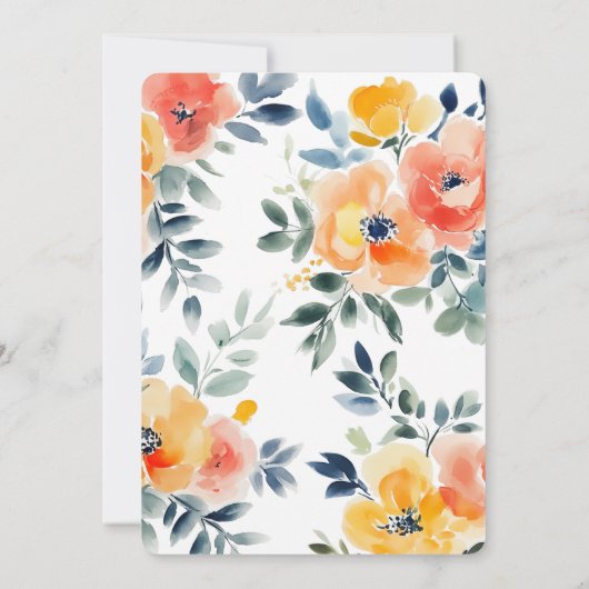 Brautparty für Wasserfarben CUSTOM Einladung (Rückseite)