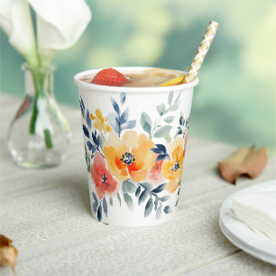 Brautparty für Wasserfarben CUSTOM Pappbecher