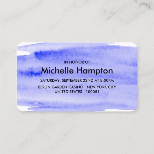 Brautparty für Wasserfarben - Einladung (Rückseite)