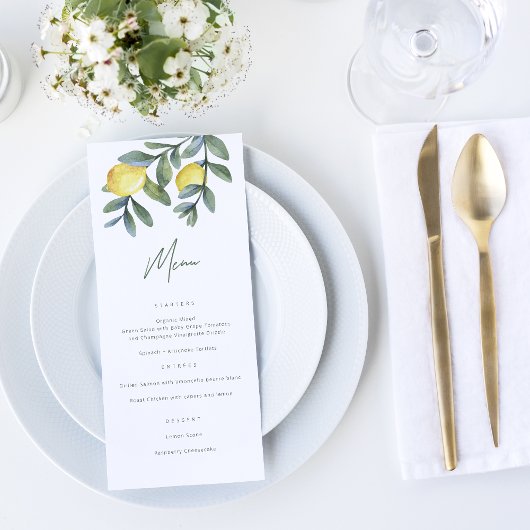 Brautparty für Wasserfarben Menükarte