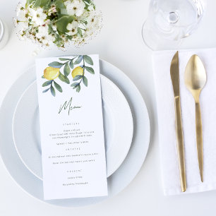 Brautparty für Wasserfarben Menükarte