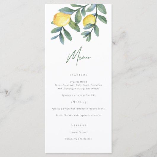 Brautparty für Wasserfarben Menükarte (Vorderseite)