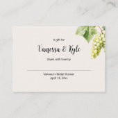 Brautparty für Weißweine Begleitkarte (Rückseite)