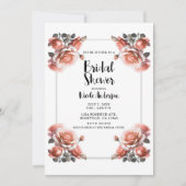 Brautparty für zarte Coral Peach-Rose Einladung (Vorderseite)