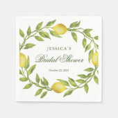 Brautparty für Zitronen und Grünpflanzen Serviette (Vorderseite)