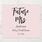 Brautparty Future Mrs. Blush Pink Bierflaschenetikett (Einzelnes Label)