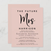 Brautparty Future Mrs Blush Pink Einladung (Vorne/Hinten)