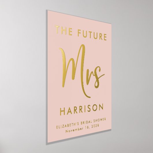 Brautparty Future Mrs. Blush Pink Foliendrucke (Ablage )