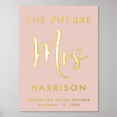 Brautparty Future Mrs. Blush Pink Foliendrucke (Vorderseite)