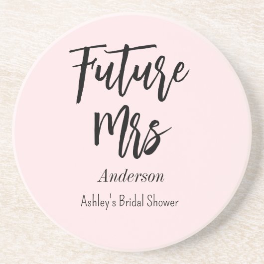 Brautparty Future Mrs. Blush Pink Getränkeuntersetzer (Vorne)