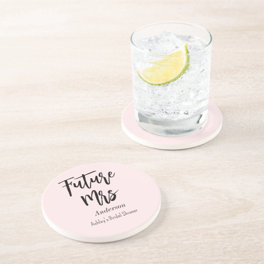 Brautparty Future Mrs. Blush Pink Getränkeuntersetzer (Seite)