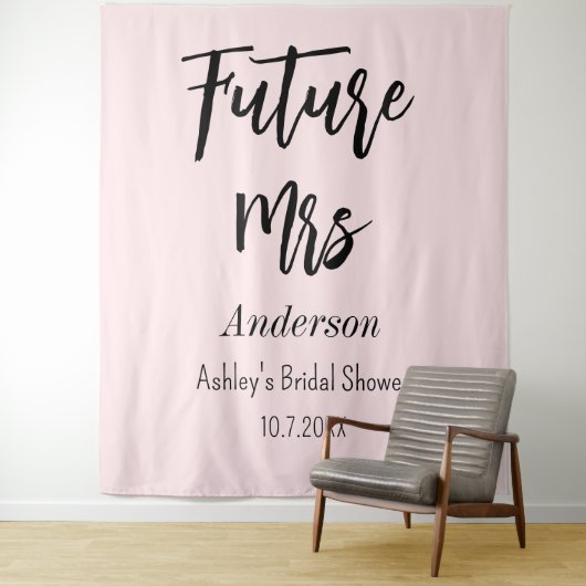 Brautparty Future Mrs. Blush Pink Wandteppich (Beispiel)