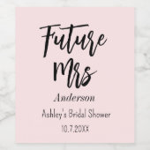 Brautparty Future Mrs. Blush Pink Weinetikett (Einzelnes Label)