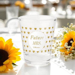 Brautparty Future Mrs Gold Hearts Chic Schnapsglas