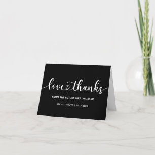 Brautparty Future Mrs Trendy Chic Stylish Heart Dankeskarte