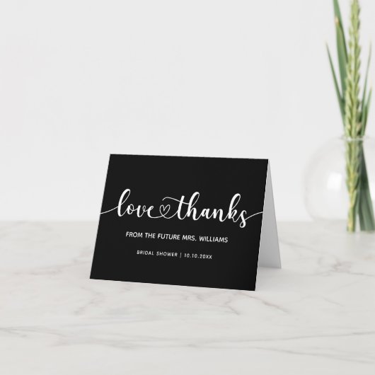 Brautparty Future Mrs Trendy Chic Stylish Heart Dankeskarte (Vorderseite)