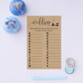 Brautparty Game A to Z Card Flyer (Einzeln)