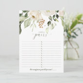 Brautparty Game Berühmte Paare - Berühmte Partys Einladung (Stehend Vorderseite)