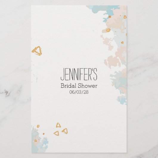 Brautparty Game Blue Coral Ratet das Kleid Flyer (Hinten)