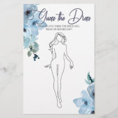 Brautparty Game Blue Rose Raten Sie die Dress Card Flyer (Vorne)