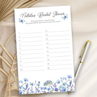Brautparty Game Blue Wildblume Antwort