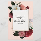 Brautparty Game Burgundy Pink Raten Sie das Kleid  Flyer (Hinten)