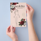 Brautparty Game Burgundy Pink Raten Sie das Kleid  Flyer (Handgriff)