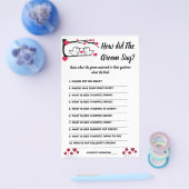 Brautparty Game Card Was hat der Groom gesagt? Flyer (Einzeln)