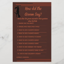 Brautparty Game Card Was hat der Groom Say Fl gema