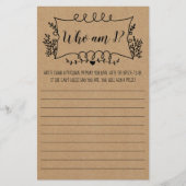 Brautparty Game Card Wer bin ich Flyer (Vorne)