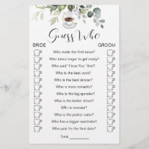 Brautparty Game Coffee Themed Game Card Flyer