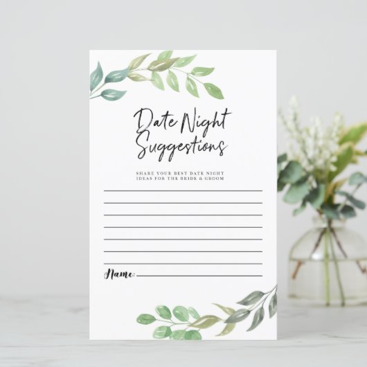 Brautparty Game Date Night Vorschläge Greeney (Stehend Vorderseite)