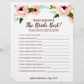 Brautparty Game, der Bride Floral kennt (Vorne/Hinten)