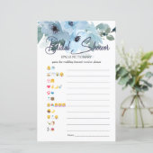 Brautparty Game Emoji Pictionary Blue Rose (Stehend Vorderseite)