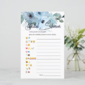 Brautparty Game Emoji Pictionary Blue Rose (Stehend Vorderseite)