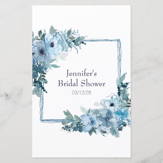 Brautparty Game Emoji Pictionary Blue Rose (Rückseite)