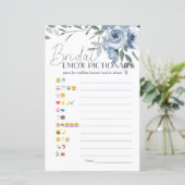 Brautparty Game Emoji Pictionary Dusty Blue (Stehend Vorderseite)