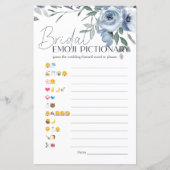 Brautparty Game Emoji Pictionary Dusty Blue (Vorderseite)