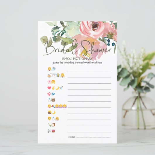 Brautparty Game Emoji Pictionary Eggshell Blush (Stehend Vorderseite)