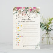 Brautparty Game Emoji Pictionary Pastel Boho (Stehend Vorderseite)