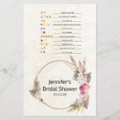 Brautparty Game Emoji Pictionary Pastel Boho (Rückseite)