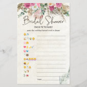 Brautparty Game Emoji Pictionary Pastel Boho (Vorderseite)