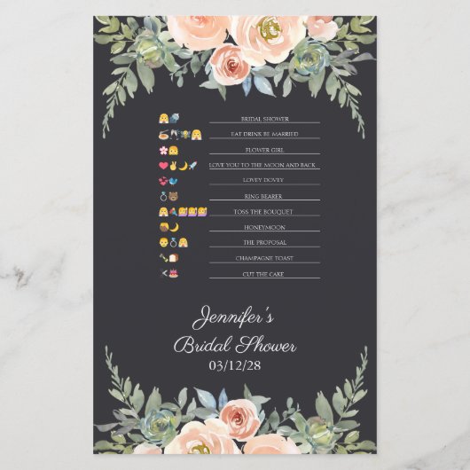 Brautparty Game Emoji Pictionary Pastor Peach (Rückseite)