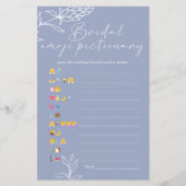 Brautparty Game Emoji Pictionary Periwinkle (Vorderseite)