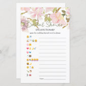 Brautparty Game Emoji Pictionary Pink Blank (Vorne/Hinten)