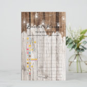 Brautparty Game Emoji Pictionary Rustikales Holz (Stehend Vorderseite)