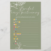 Brautparty Game Emoji Pictionary Sage Green (Vorderseite)